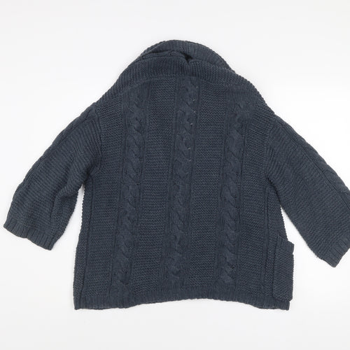 Gap Women’s Grey Cable-Knit Open Cardigan M Cotton Blend