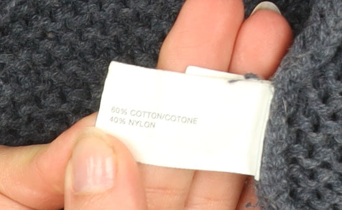 Gap Women’s Grey Cable-Knit Open Cardigan M Cotton Blend