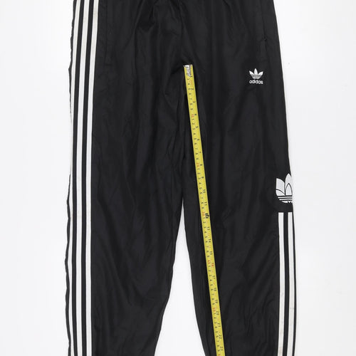 Adidas Men’s Black Track Pants M Elastic Waist Woven Tapered Sports Trousers
