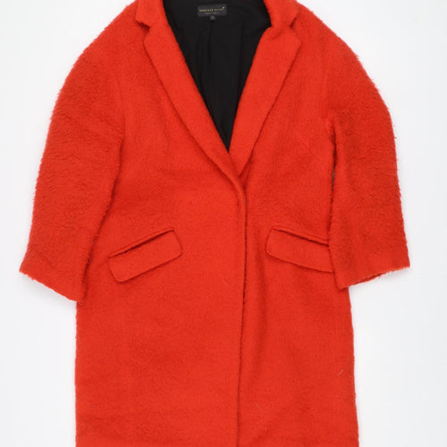 Marks and Spencer Women’s Red Wool Blend Mid-Length Overcoat Size 12