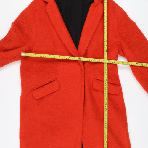 Marks and Spencer Women’s Red Wool Blend Mid-Length Overcoat Size 12