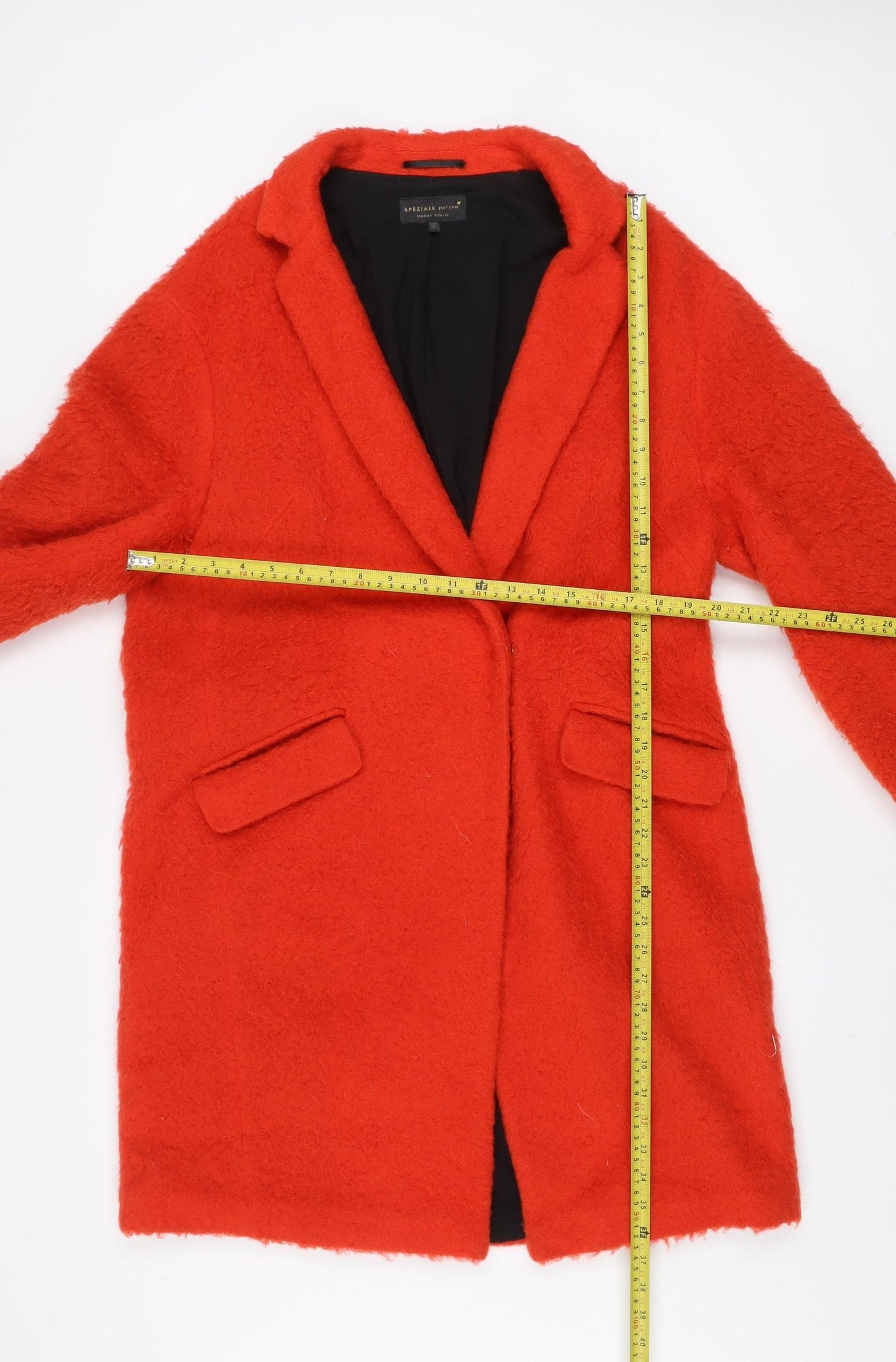 Marks and Spencer Women’s Red Wool Blend Mid-Length Overcoat Size 12