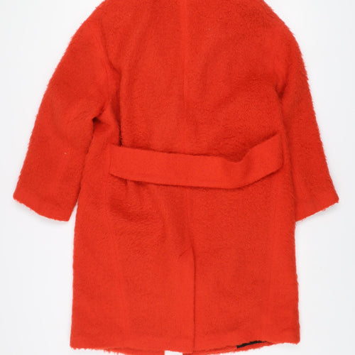 Marks and Spencer Women’s Red Wool Blend Mid-Length Overcoat Size 12