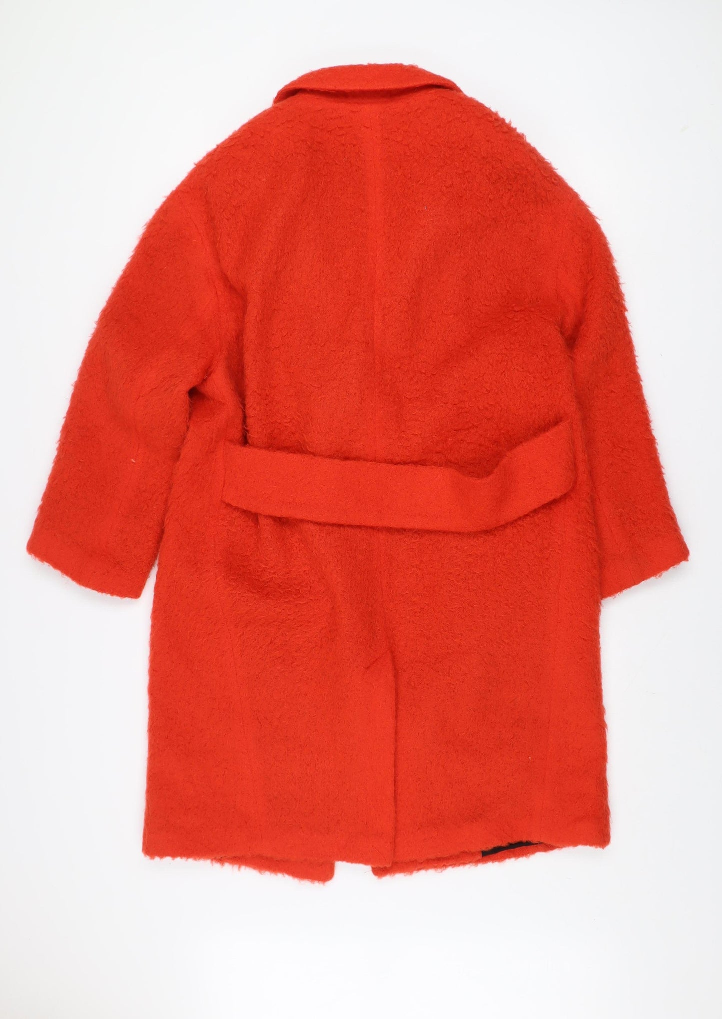 Marks and Spencer Women’s Red Wool Blend Mid-Length Overcoat Size 12