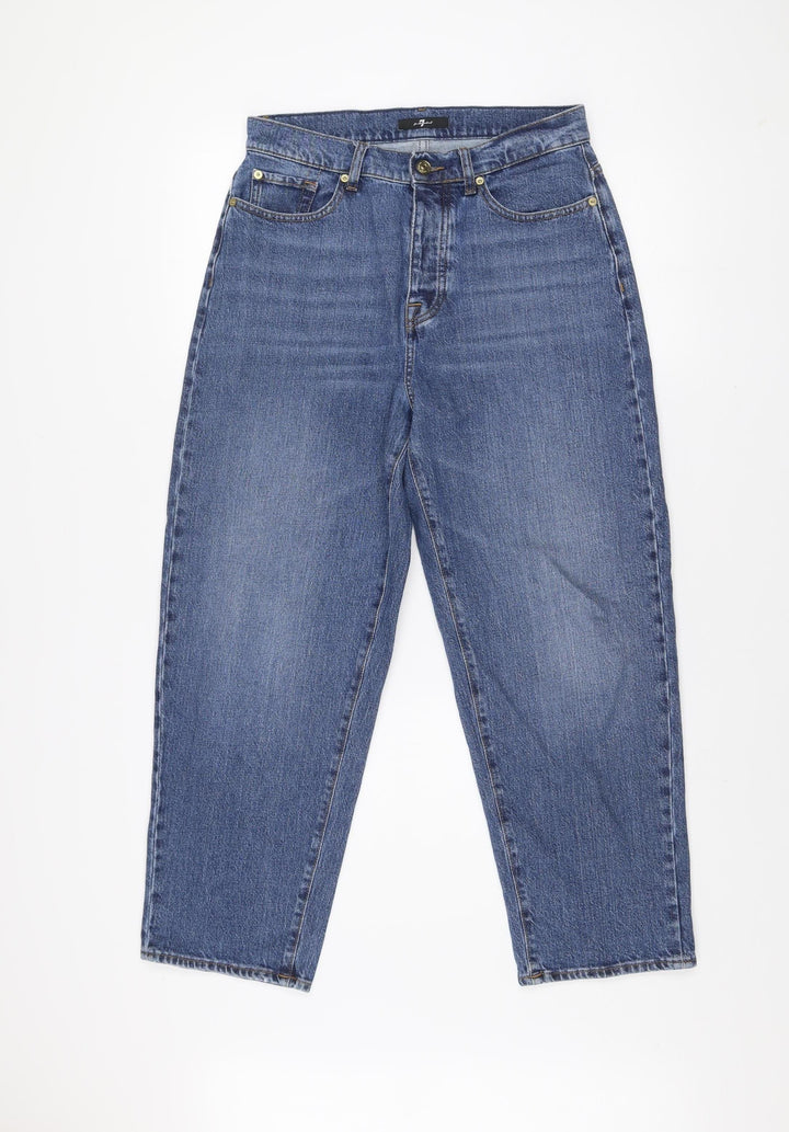 7 For All Mankind Men's Blue Denim Straight Jeans Size 27 Regular Fit