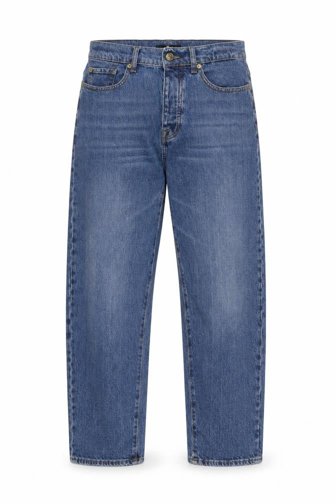 7 For All Mankind Men's Blue Denim Straight Jeans Size 27 Regular Fit