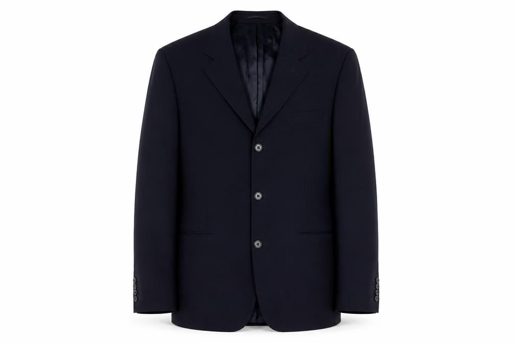Centaur Men's Black Wool Blend Regular Fit Three-Button Blazer 42R