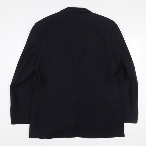 Centaur Men's Black Wool Blend Regular Fit Three-Button Blazer 42R