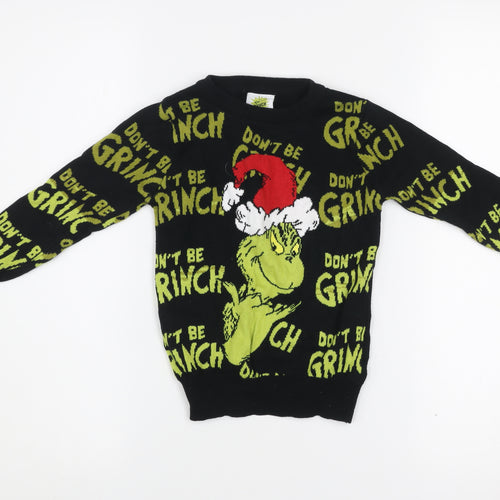 George Boys Black The Grinch Christmas Pullover Sweatshirt 4-5 Years
