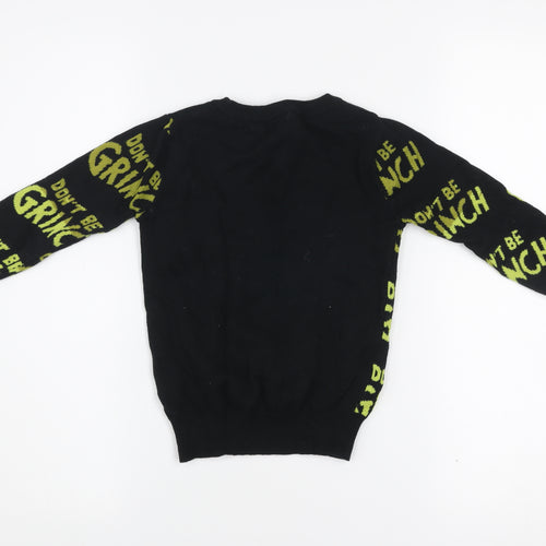 George Boys Black The Grinch Christmas Pullover Sweatshirt 4-5 Years