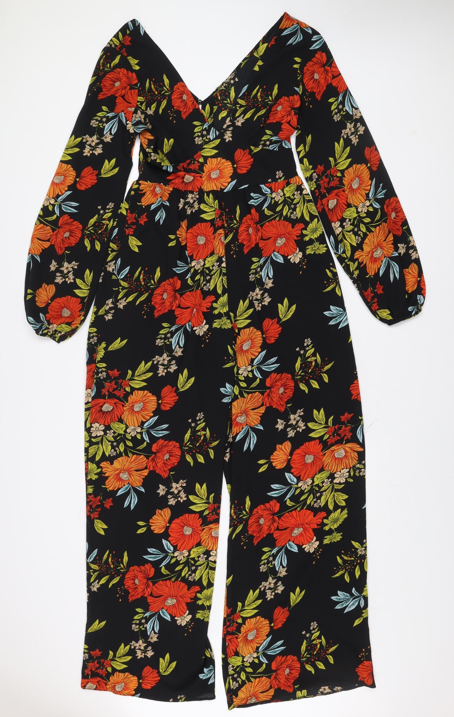 ASOS DESIGN Women's Multicoloured Floral Wide-Leg Jumpsuit UK 10