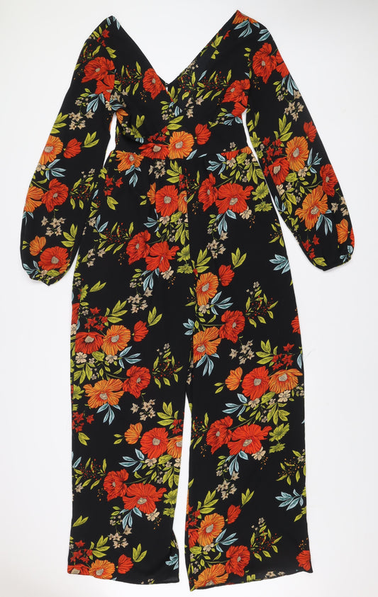 ASOS DESIGN Women's Multicoloured Floral Wide-Leg Jumpsuit UK 10