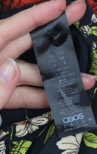 ASOS DESIGN Women's Multicoloured Floral Wide-Leg Jumpsuit UK 10