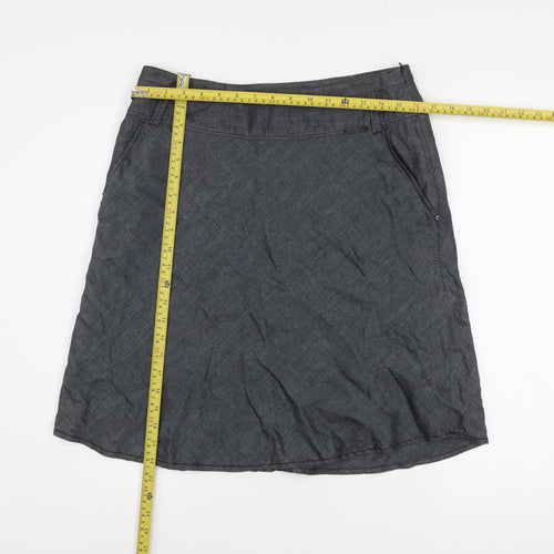 TIMEOUT Women's Grey Knee Length A-Line Linen Skirt Size 10