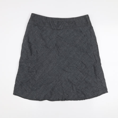 TIMEOUT Women's Grey Knee Length A-Line Linen Skirt Size 10