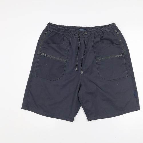 Infuse Jeans Men's Blue XL Cargo Shorts with Zip Pockets