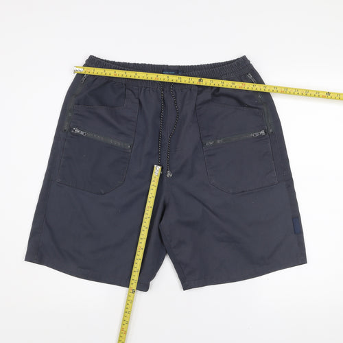 Infuse Jeans Men's Blue XL Cargo Shorts with Zip Pockets