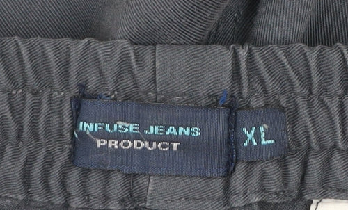 Infuse Jeans Men's Blue XL Cargo Shorts with Zip Pockets