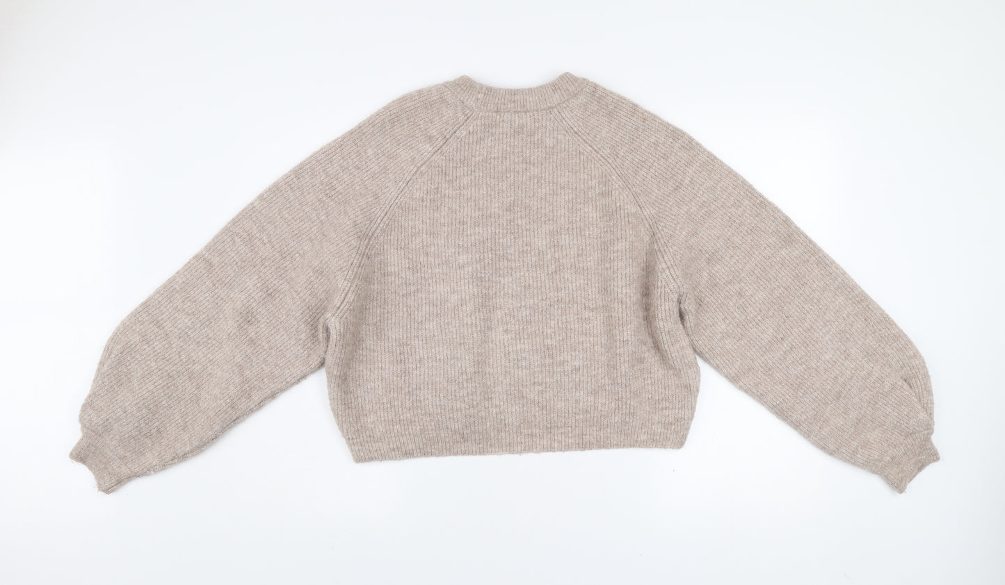 Topshop Women Beige Knit Pullover Jumper S Acrylic Blend