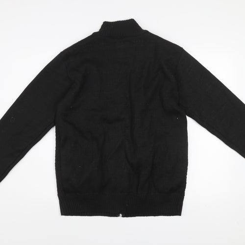 Matinee Mens Black Knit Full Zip Jacket Size M Polyester Lined