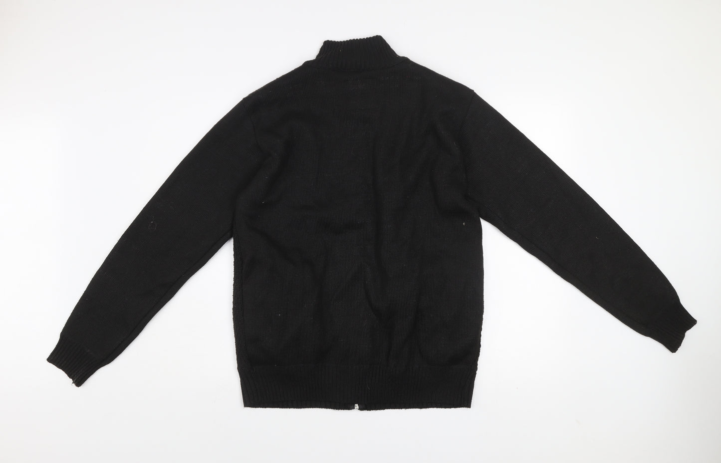 Matinee Mens Black Knit Full Zip Jacket Size M Polyester Lined