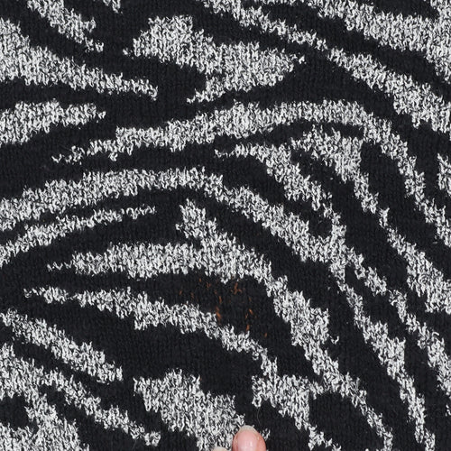 Topshop Women’s Black Zebra Animal Print Knit Jumper Size S