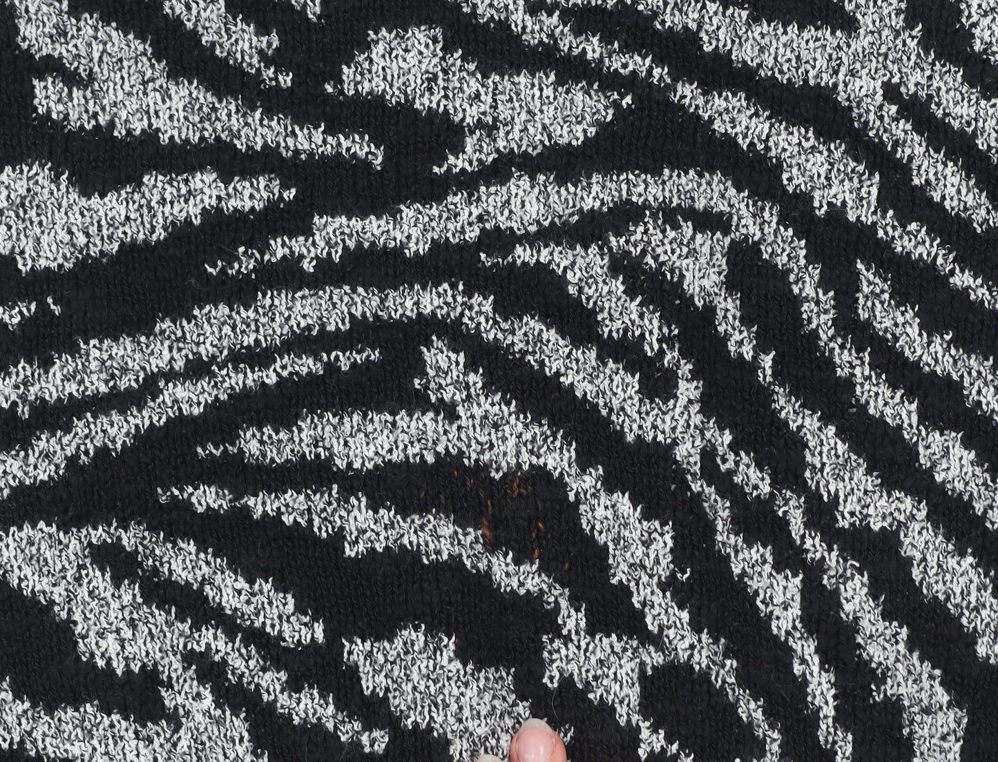 Topshop Women’s Black Zebra Animal Print Knit Jumper Size S