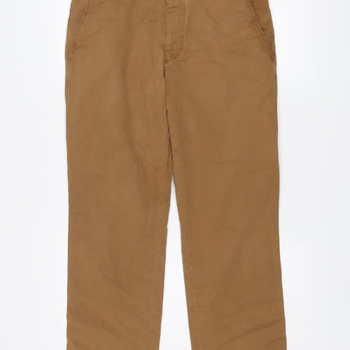 Meyer Men Brown Chino Trousers Size 34/32 Regular Fit Stretch Cotton