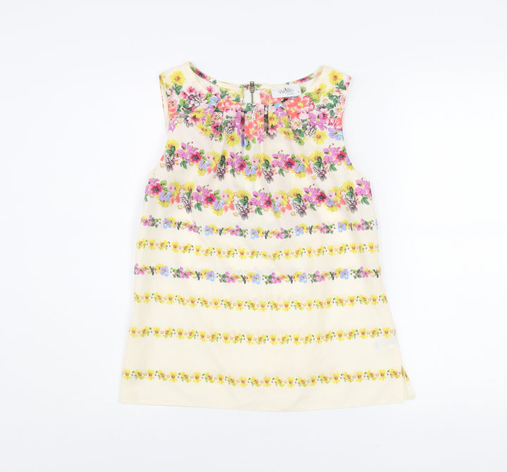 Wallis Petite Women’s Multicoloured Floral Sleeveless Tunic Blouse Size 8