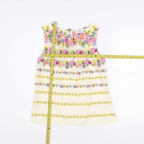 Wallis Petite Women’s Multicoloured Floral Sleeveless Tunic Blouse Size 8