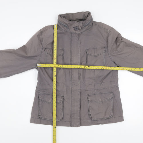 Dorothy Perkins Womens Grey Cotton Military Jacket Size 16