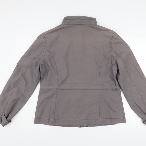 Dorothy Perkins Womens Grey Cotton Military Jacket Size 16