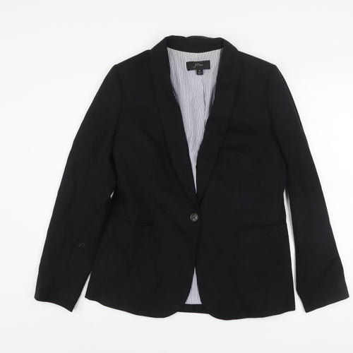 J.Crew Women's Black Wool Blend Fitted Blazer Jacket Size 10