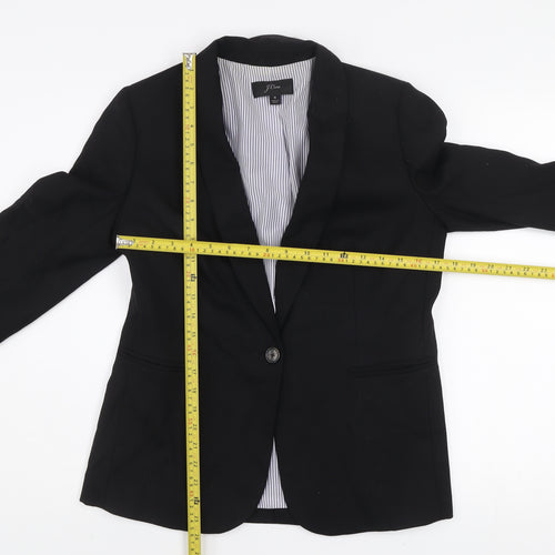 J.Crew Women's Black Wool Blend Fitted Blazer Jacket Size 10