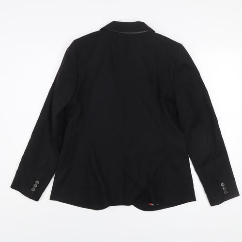 J.Crew Women's Black Wool Blend Fitted Blazer Jacket Size 10