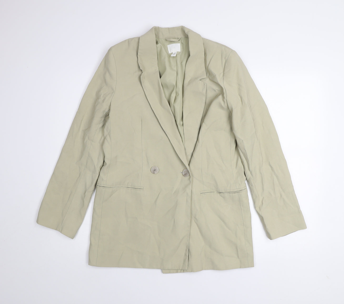 H&M Womens Beige XS Regular Fit Blazer Jacket