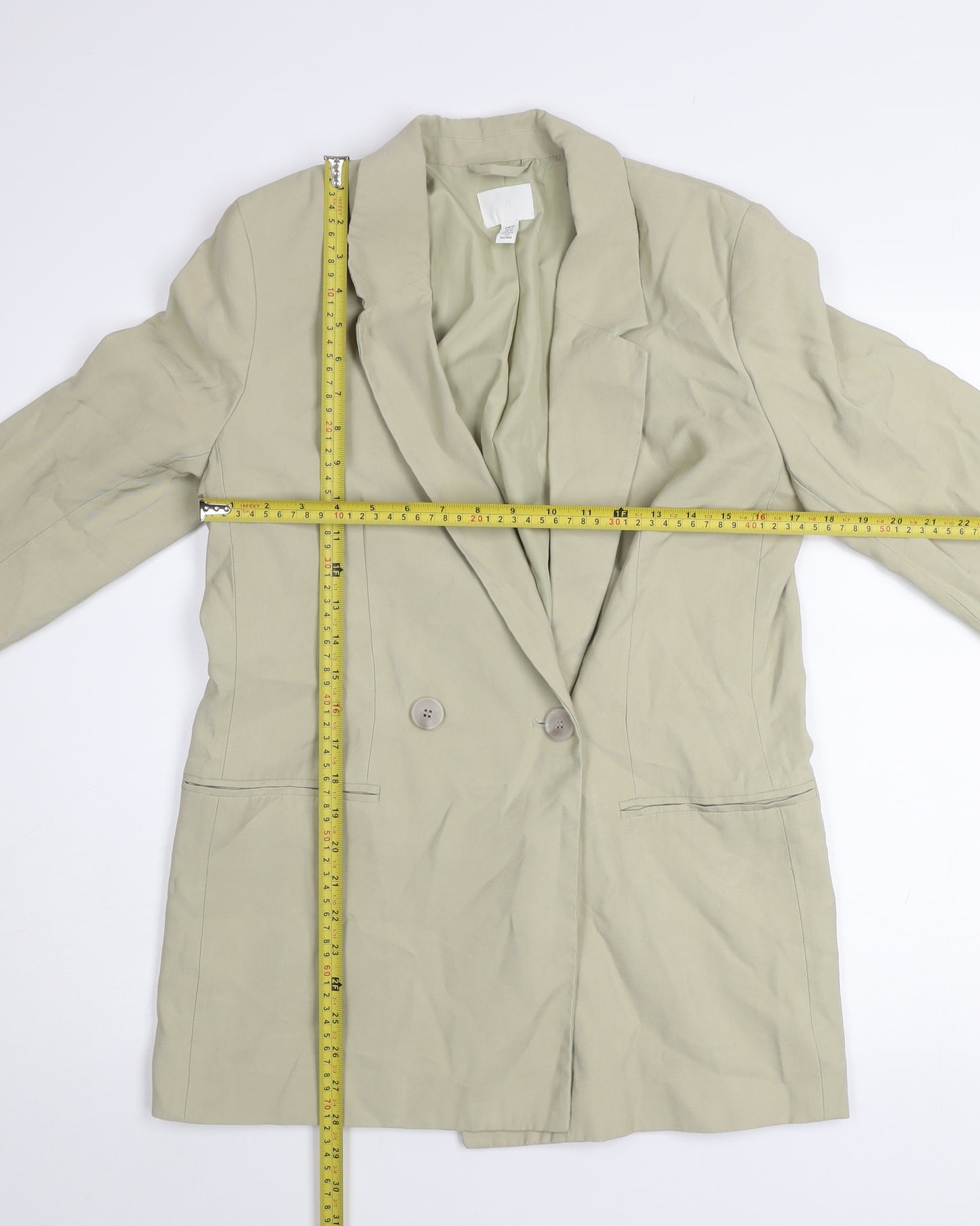 H&M Womens Beige XS Regular Fit Blazer Jacket