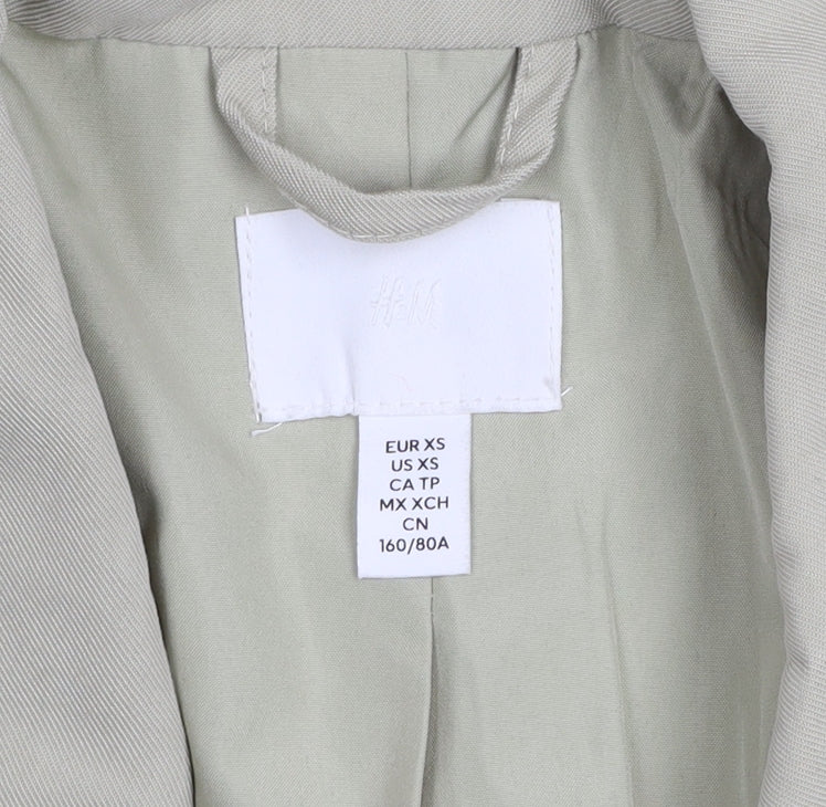 H&M Womens Beige XS Regular Fit Blazer Jacket