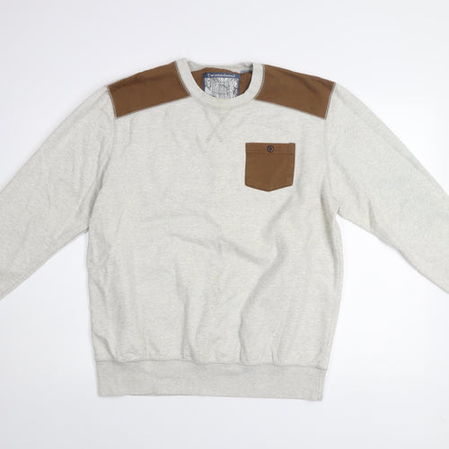 Twistedsoul Men's Grey 2XL Pullover Sweatshirt with Brown Accents