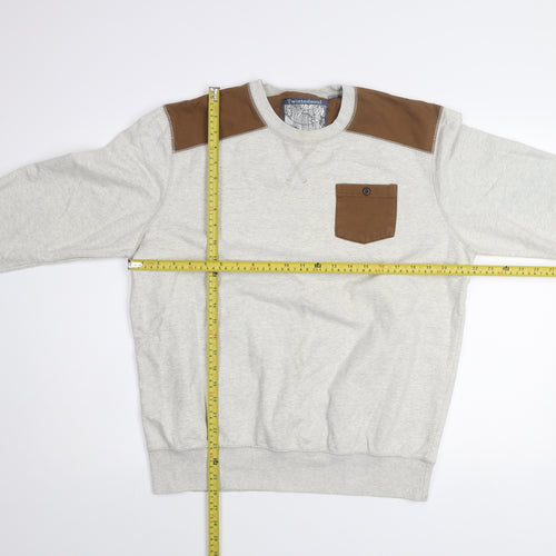 Twistedsoul Men's Grey 2XL Pullover Sweatshirt with Brown Accents