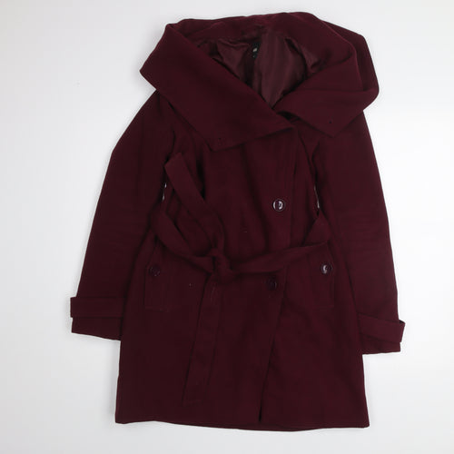 Oasis Women's Red Belted Trench Coat XS Classic Mid-Length