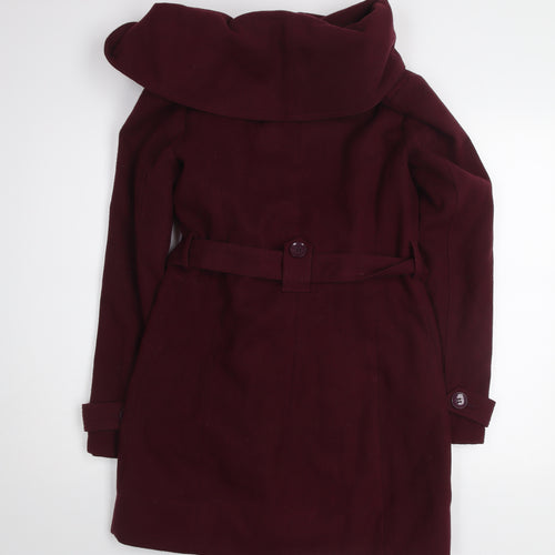 Oasis Women's Red Belted Trench Coat XS Classic Mid-Length