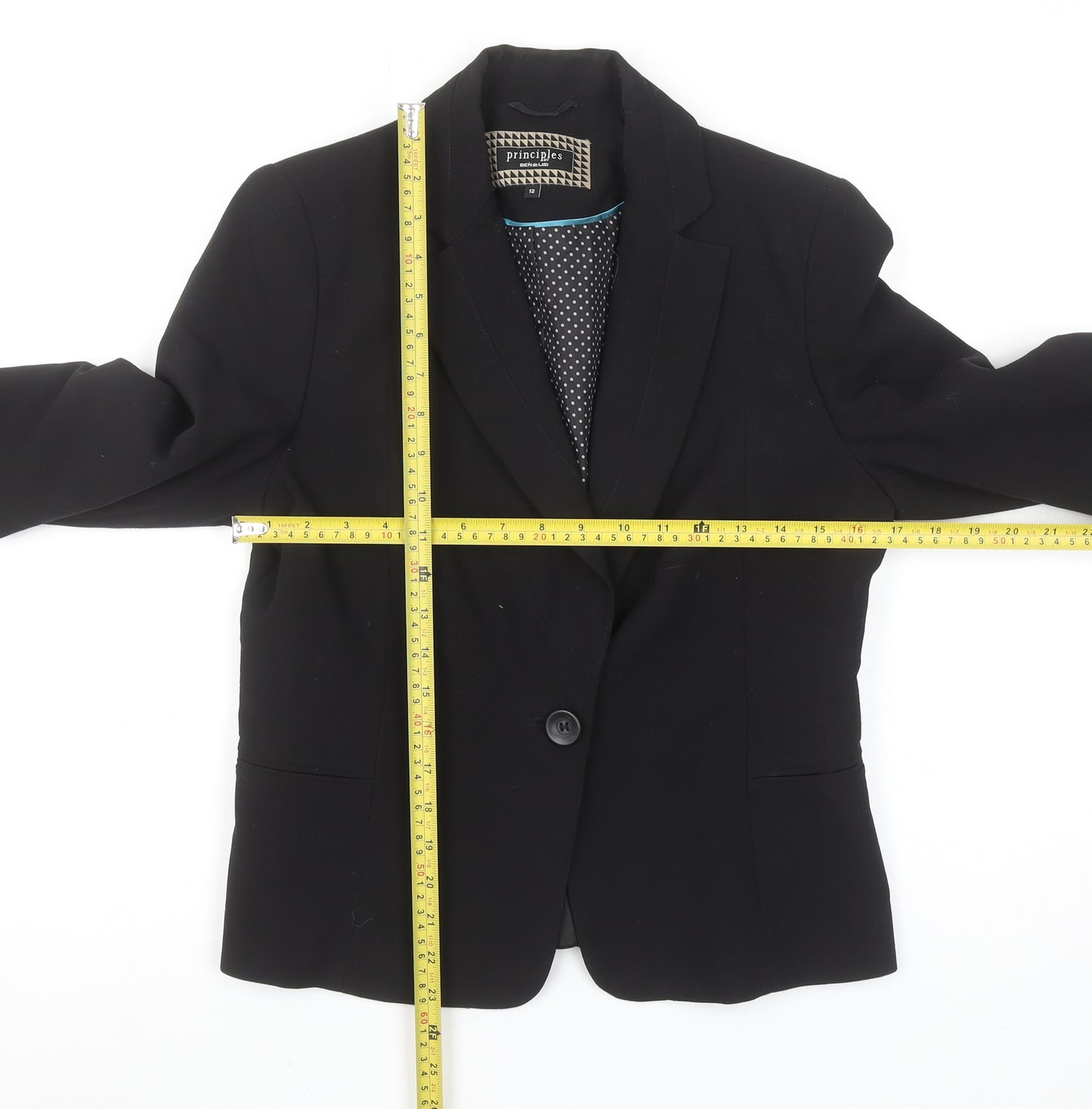 Principles by Ben de Lisi Black Women's Tailored Suit Jacket Size 12