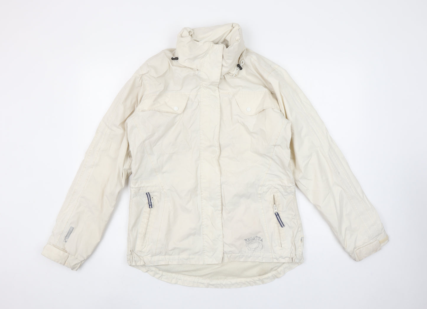 Regatta Women's Ivory Waterproof Rain Jacket Size 14 Lined Hooded Coat