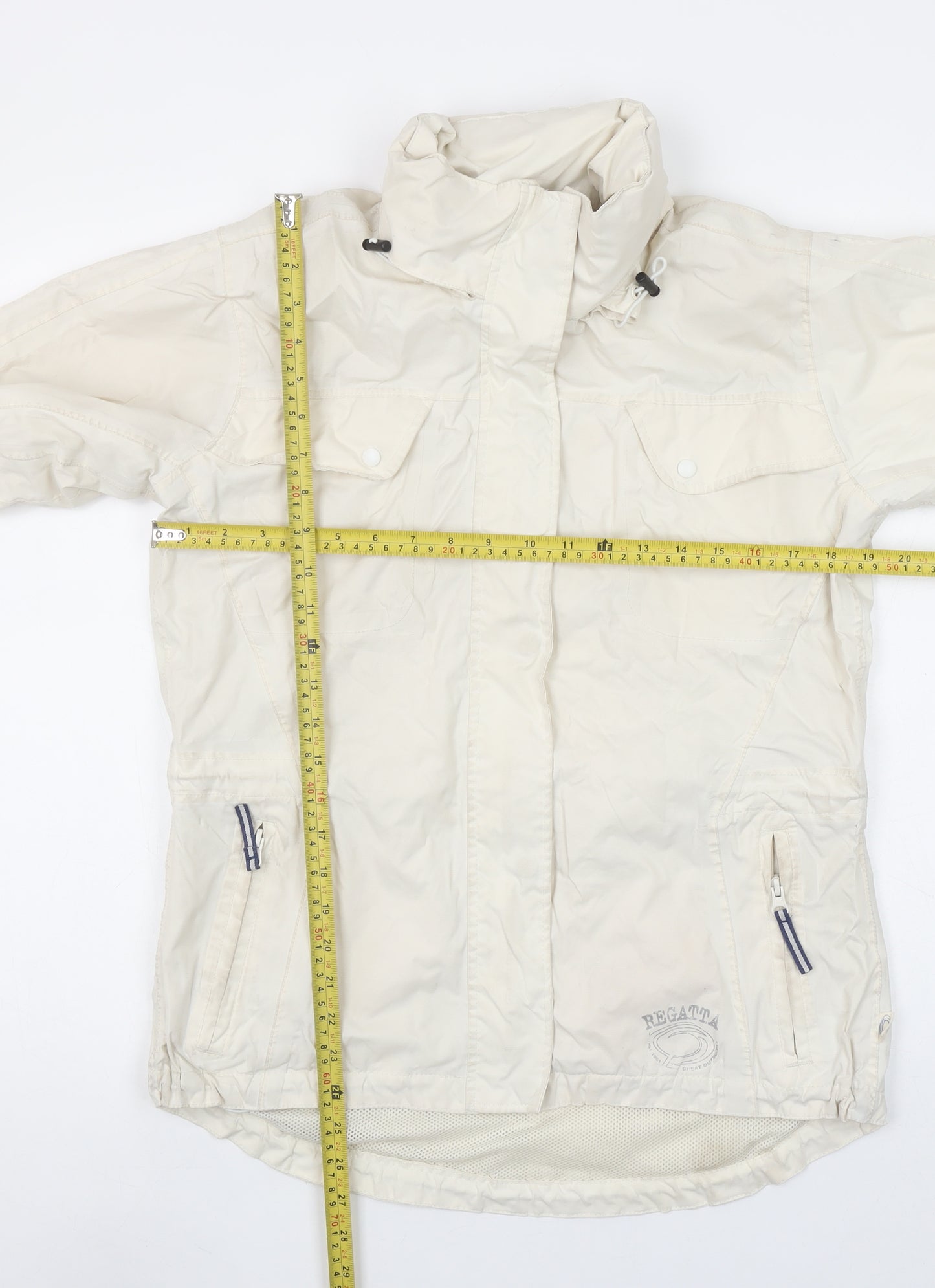 Regatta Women's Ivory Waterproof Rain Jacket Size 14 Lined Hooded Coat