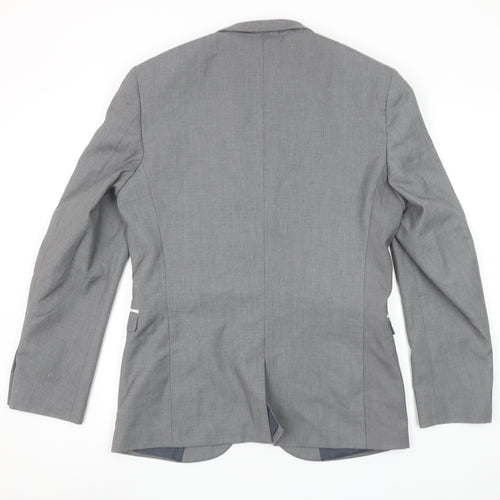 Next Men's Grey Regular Fit Blazer 40R Two Button Notch Lapel Jacket