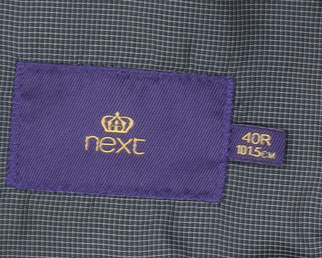 Next Men's Grey Regular Fit Blazer 40R Two Button Notch Lapel Jacket