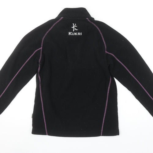 Kukri Boys Black Fleece 1/4 Zip Pullover Sweatshirt 11-12 Years