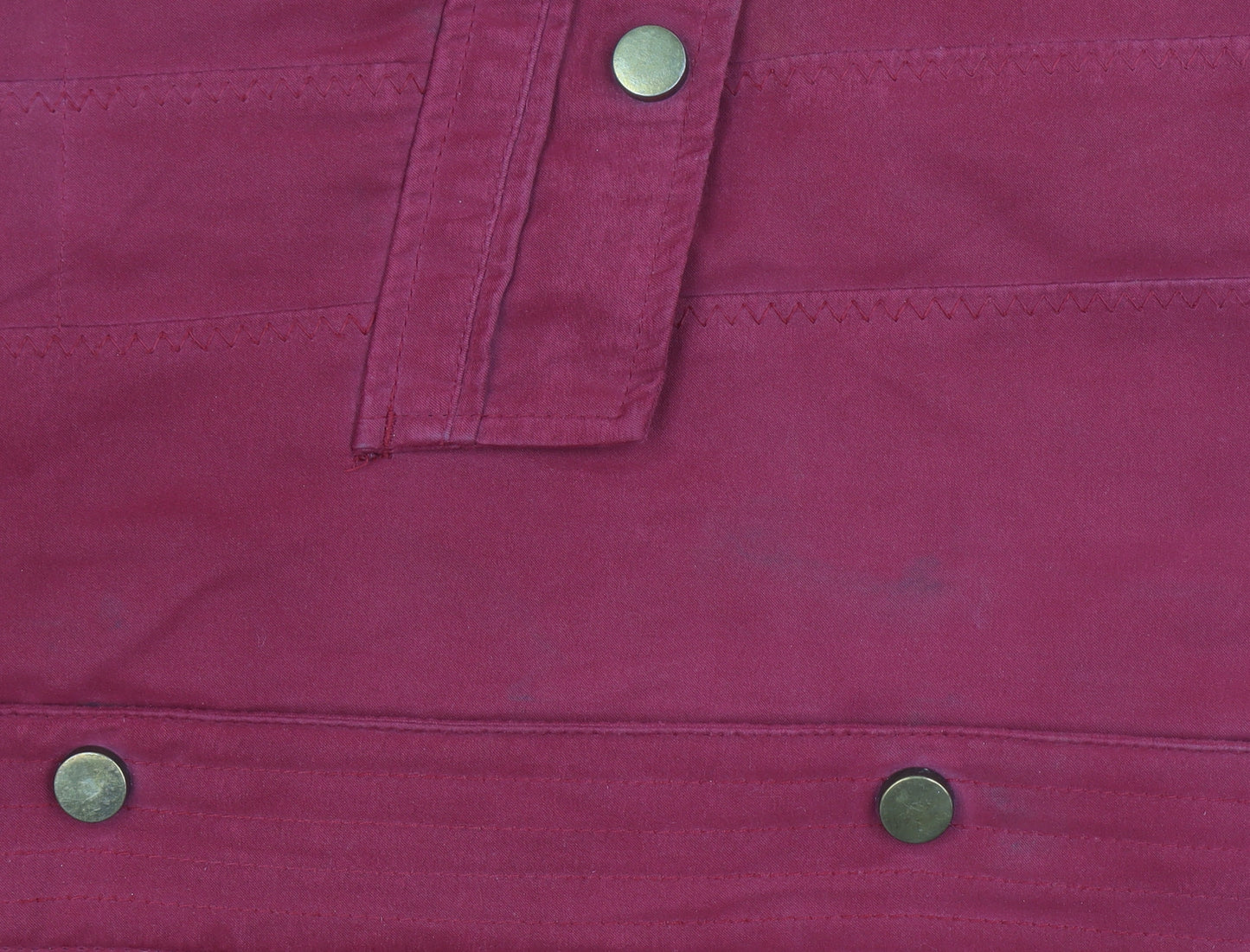Bm Women Red Hooded Parka Coat Size S Long Twill Jacket