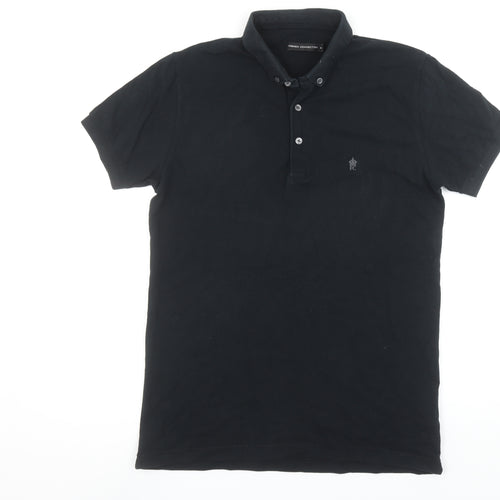 French Connection Men's Black Cotton Polo Shirt Size M